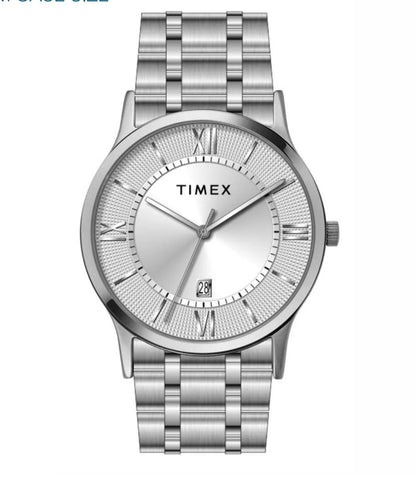 Timex Fashion Men Quartz Silver Dial Analog Stainless Steel Watch TWTG10516
