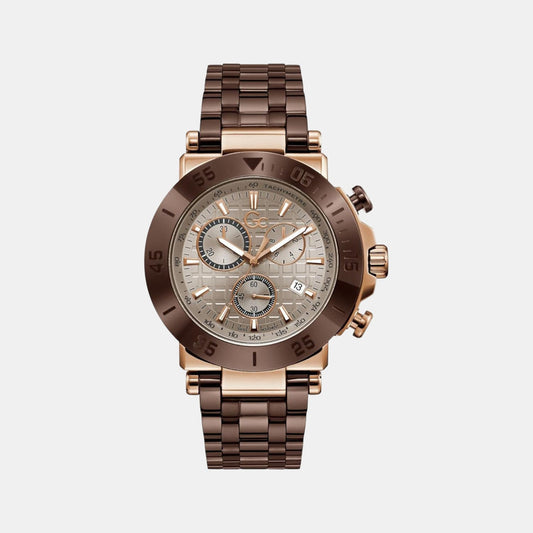 One Sport Men Quartz Brown Dial Chronograph Stainless Steel Watch Y70010G1