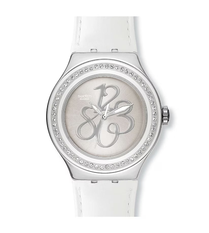 Swatch watch Irony White Leather Swiss Model YNS107