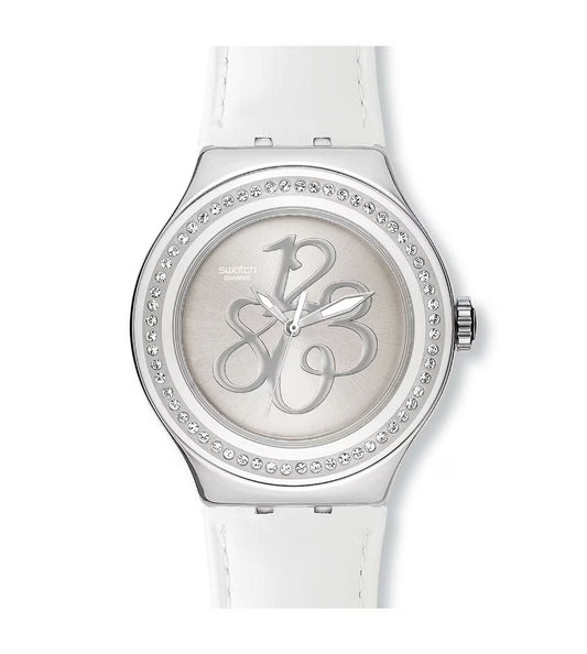Swatch watch Irony White Leather Swiss Model YNS107