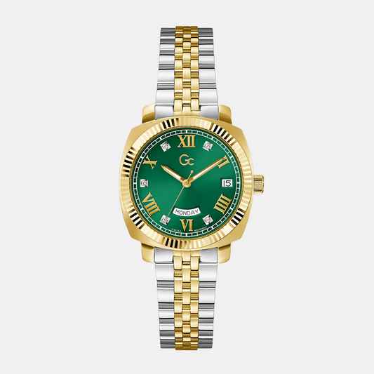 Flair Coussin Women Quartz Green Dial Analog Stainless Steel Watch Z44002L9MF