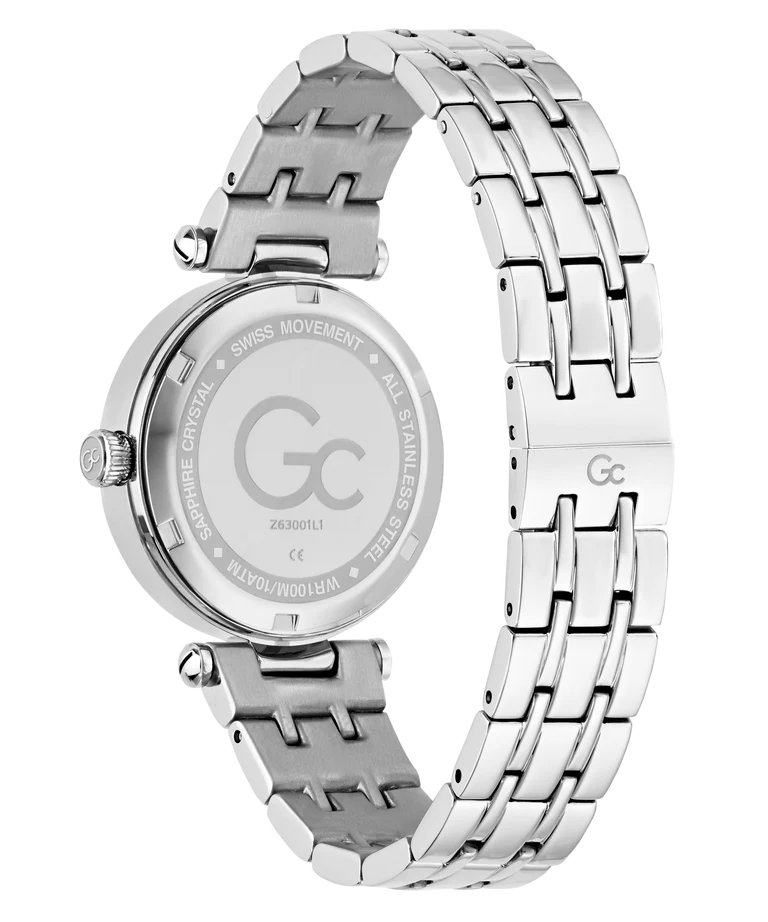 Gc TopChic Mid Size Metal Stainless Steel White Dial Womens Watch Z63001L1
