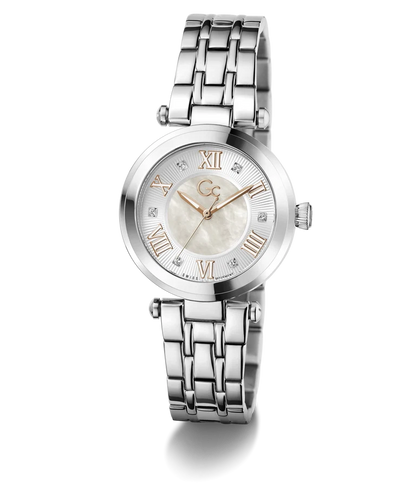 Gc TopChic Mid Size Metal Stainless Steel White Dial Womens Watch Z63001L1