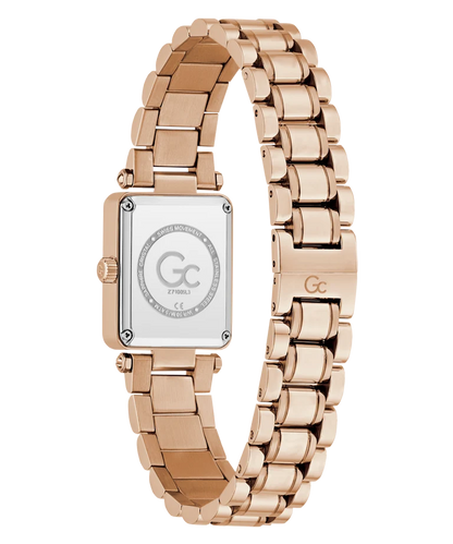 Gc Plaza Mini Small Size Metal Rose Gold Stainless Steel White Dial Womens Watch Z71005L3