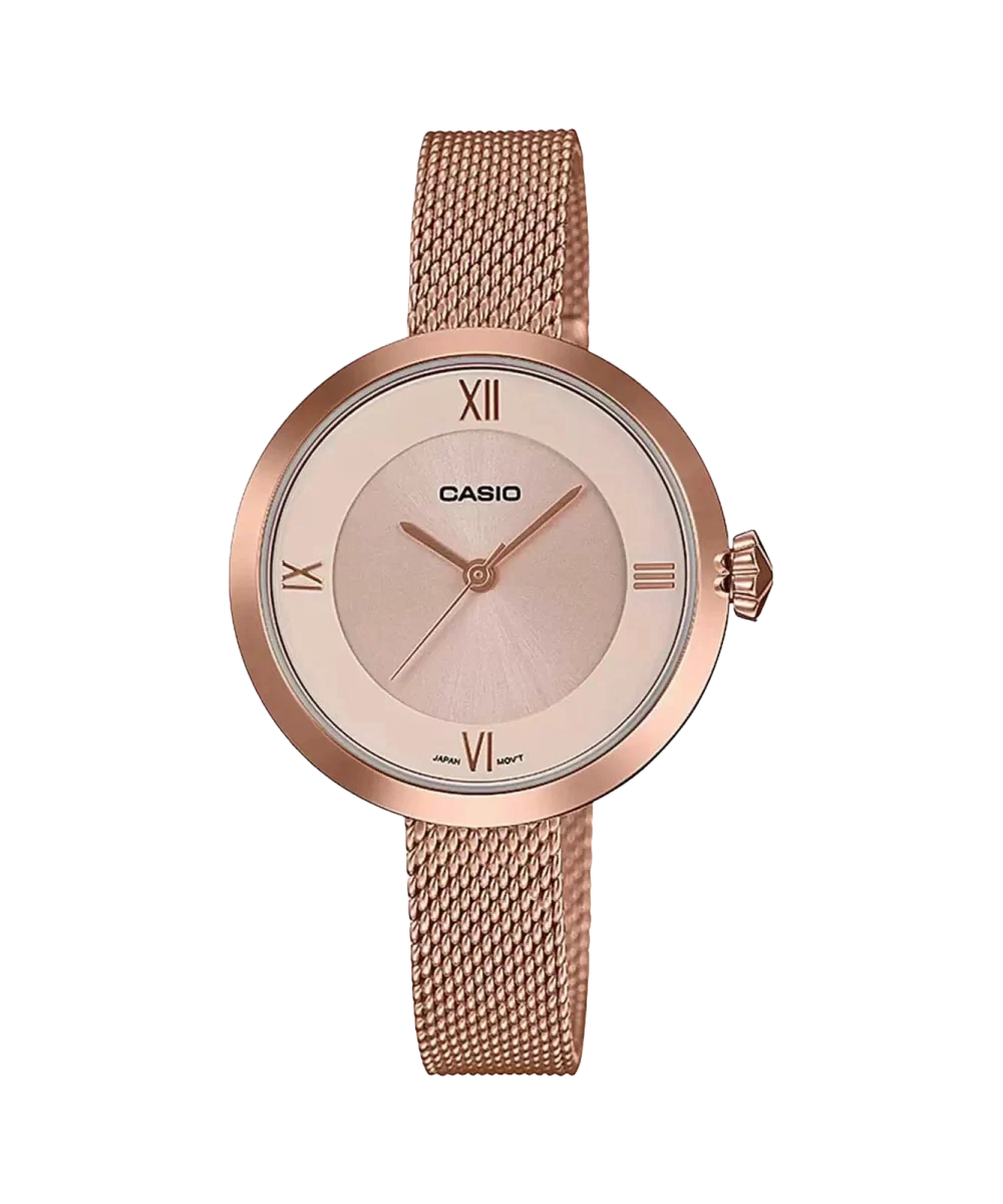 Casio Enticer Rose Gold Analog Mineral Glass, LTP-E154MPG-4ADF-A1852