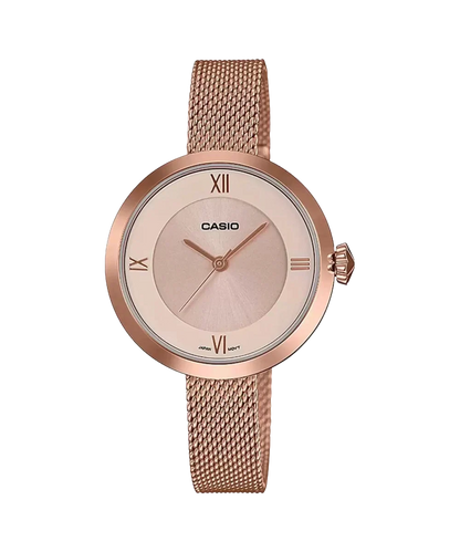 Casio Enticer Rose Gold Analog Mineral Glass, LTP-E154MPG-4ADF-A1852