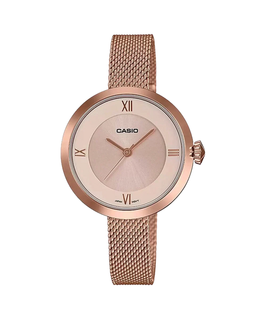Casio Enticer Rose Gold Analog Mineral Glass, LTP-E154MPG-4ADF-A1852