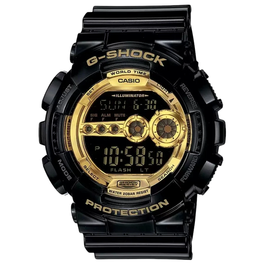 G-Shock Men Quartz Gold Dial Digital Resin Watch G340