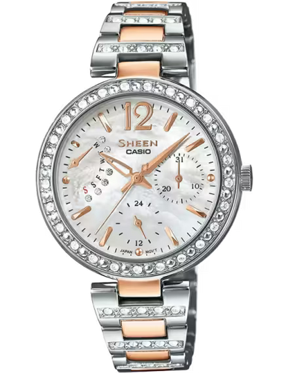 Casio Sheen Analog Silver Dial Women's Watch-SHE-3043SG-7AUDR (SX161)