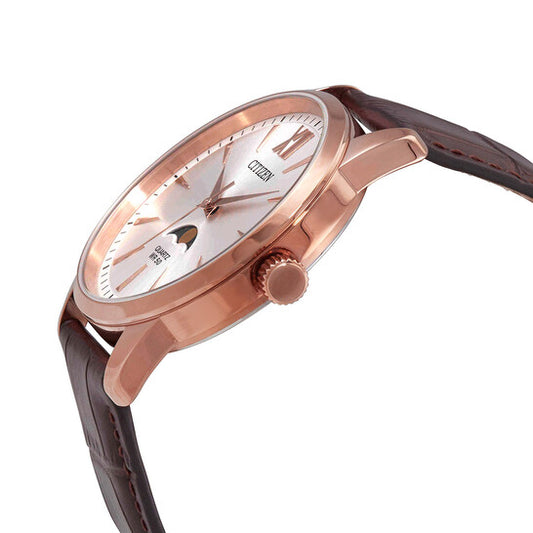 Citizen Mens Leather Analogue Watch - AK5003-05A (Silver_Free Size)