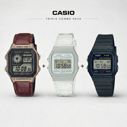Casio Royal AE-1200WHL-5AVDF And F-91W Series (Combo)