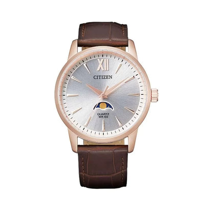 Citizen Mens Leather Analogue Watch - AK5003-05A (Silver_Free Size)