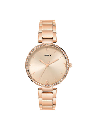 Timex Trendline Round 21mm Rose Gold Dial Analog Women Watch - TWEL18718