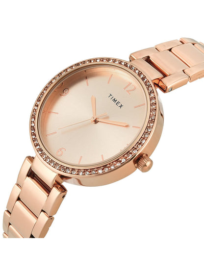 Timex Trendline Round 21mm Rose Gold Dial Analog Women Watch - TWEL18718