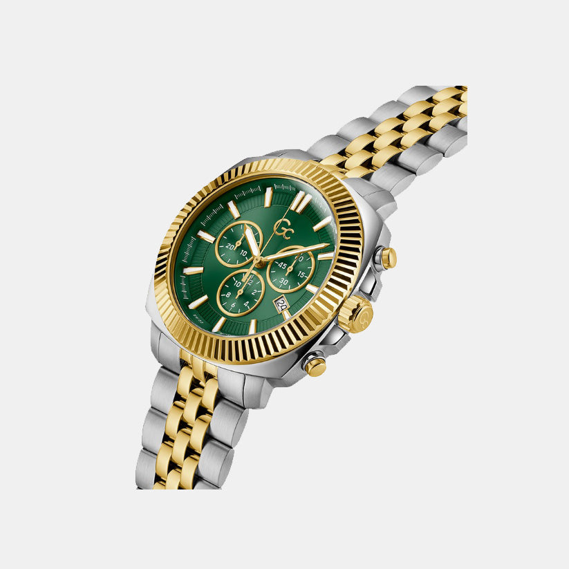 Flair Coussin Men Quartz Green Dial Chronograph Stainless Steel Watch Z46002G9Mf