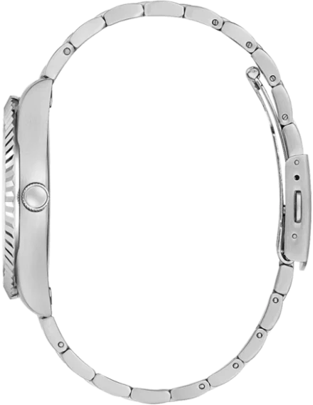 GUESS Stainless Steel Analog Black Dial Men's Watch-Gw0542G1, Band Color:Silver