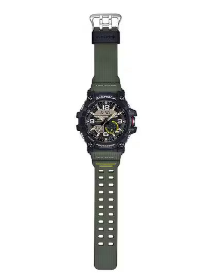 Casio G-Shock GG-1000-1A3DR Black Analog-Digital Dial Green Resin Strap Men's Watch Mud Resistant Shock Resistant G662