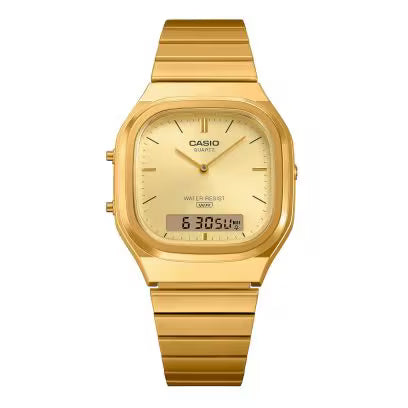 Casio Vintage AQ-240EG-9ADF Analog-Digital Gold Dial Unisex (D421)