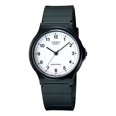 Casio Youth Black Resign Strap White Dial Unisex Watch MQ-24-7BLL D2531