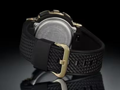 Casio G-Shock GM-110G-1A9DR Gold Ip Black & Gold Analog-Digital Dial Black Resin Strap Men's Watch Shock And 200M Water Resistant G1053