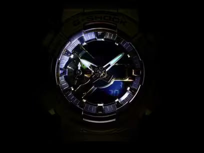 Casio G-Shock GM-110G-1A9DR Gold Ip Black & Gold Analog-Digital Dial Black Resin Strap Men's Watch Shock And 200M Water Resistant G1053