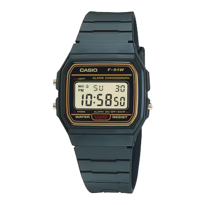 Casio Youth F-91WG-9QDF Digital Clear Watch Unisex D165 X D359 (COMBO)