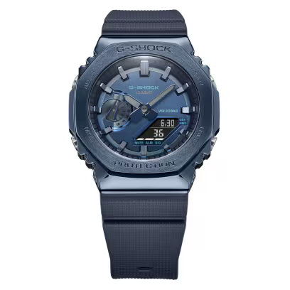 Casio G-Shock GM-2100N-2ADR Dark Blue IP Blue Analog-Digital Dial Blue Resin Strap Men's Watch Shock and 200M Water Resistant G1162