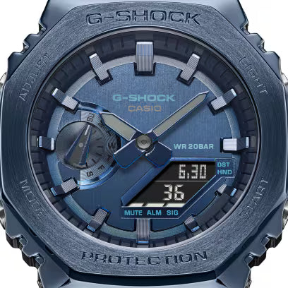 Casio G-Shock GM-2100N-2ADR Dark Blue IP Blue Analog-Digital Dial Blue Resin Strap Men's Watch Shock and 200M Water Resistant G1162