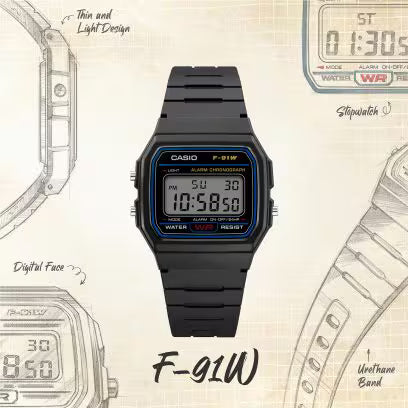 Casio Youth Unisex Watch F-91 series F-91W-1 D002