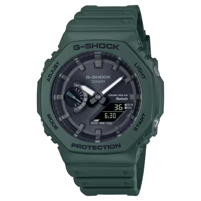 Casio G-Shock GA-B2100-3ADR Bluetooth Analog-Digital Black Dial Men Watch Green Resin Strap G1244