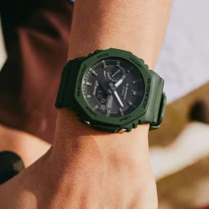 Casio G-Shock GA-B2100-3ADR Bluetooth Analog-Digital Black Dial Men Watch Green Resin Strap G1244