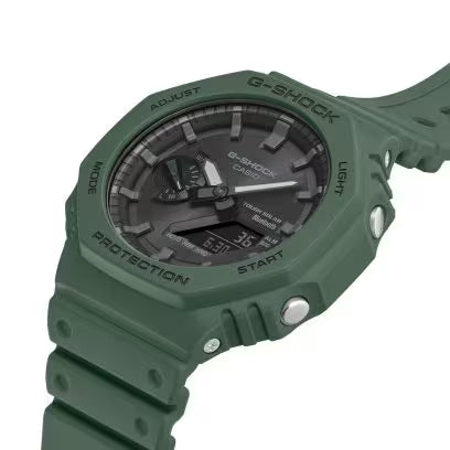 Casio G-Shock GA-B2100-3ADR Bluetooth Analog-Digital Black Dial Men Watch Green Resin Strap G1244