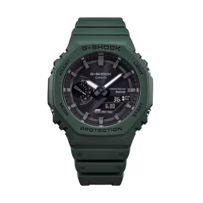 Casio G-Shock GA-B2100-3ADR Bluetooth Analog-Digital Black Dial Men Watch Green Resin Strap G1244