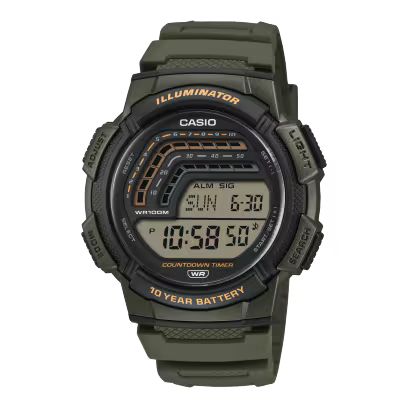 Casio Youth WS-1800-3AVDF Digital Clear Watch Men (A2534)