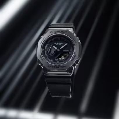 Casio G-Shock GM-2100BB-1ADR Black IP Analog-Digital Dial Resin Strap Men's Watch Shock and 200M Water Resistant G1371