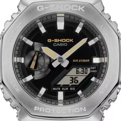 G-Shock Casio Gm-2100C-5Adr Black Analog-Digital Dial Brown Cloth Band Men's Watch Shock and 200M Water Resistant G1372