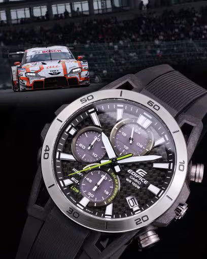 Edifice Men Quartz Black Dial Chronograph Resin Watch ED630
