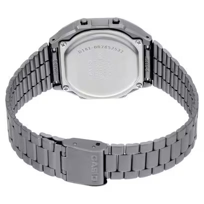 Casio Unisex D181 Vintage A168WGG-1ADF Black Digital Dial Black Stainless Steel Band