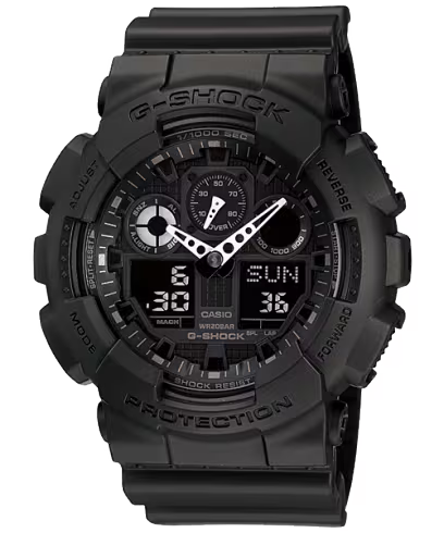 Casio G-Shock GA-100-1A1DR Analog-Digital Black Dial Men Watch Black Resin Strap G270