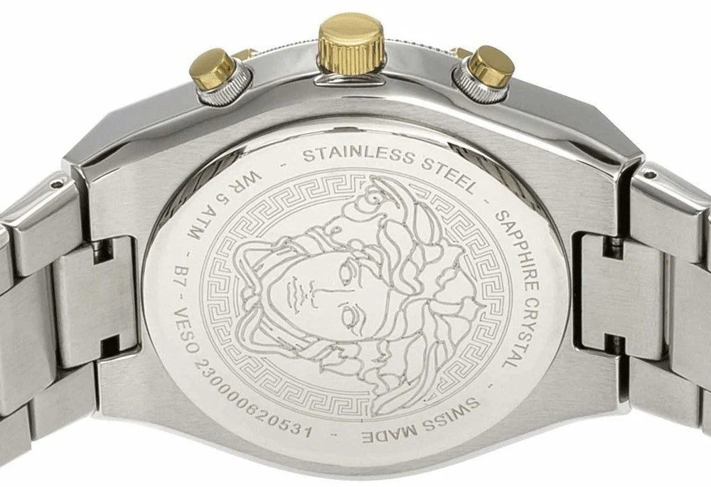 Versace Men's Watch 46mm Black Silver VESO01123