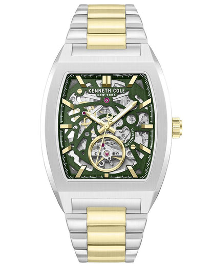 Aurora 40x52.5 mm Green Dial Stainless Steel Analogue Watch For Men - KCWGY0077506MNW