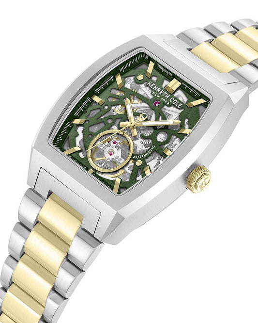 Aurora 40x52.5 mm Green Dial Stainless Steel Analogue Watch For Men - KCWGY0077506MNW