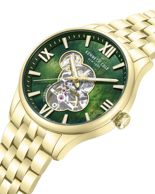 KENNETH COLE Aurora Stainless Steel Skeleton Automatic Watch - KCWGY0089105MNW