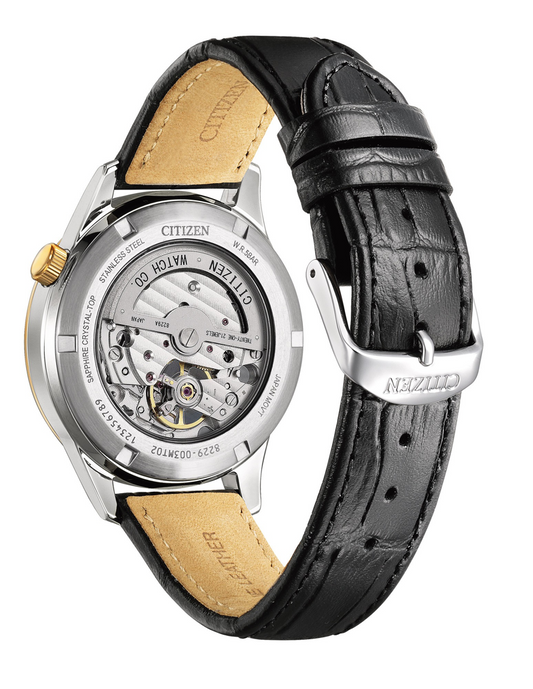 Mechanical Men Automatic Blue Dial Analog Leather Watch