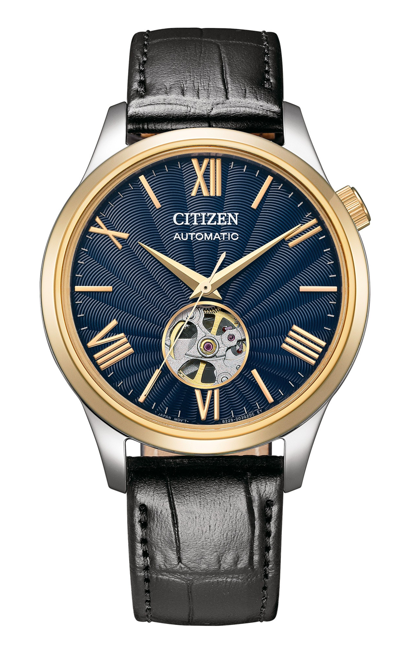 Mechanical Men Automatic Blue Dial Analog Leather Watch