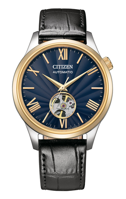 Mechanical Men Automatic Blue Dial Analog Leather Watch