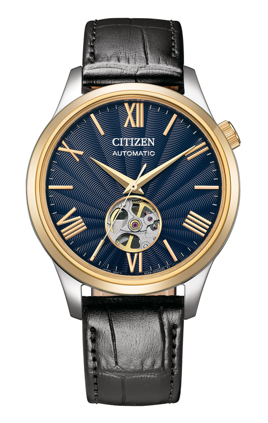 Mechanical Men Automatic Blue Dial Analog Leather Watch