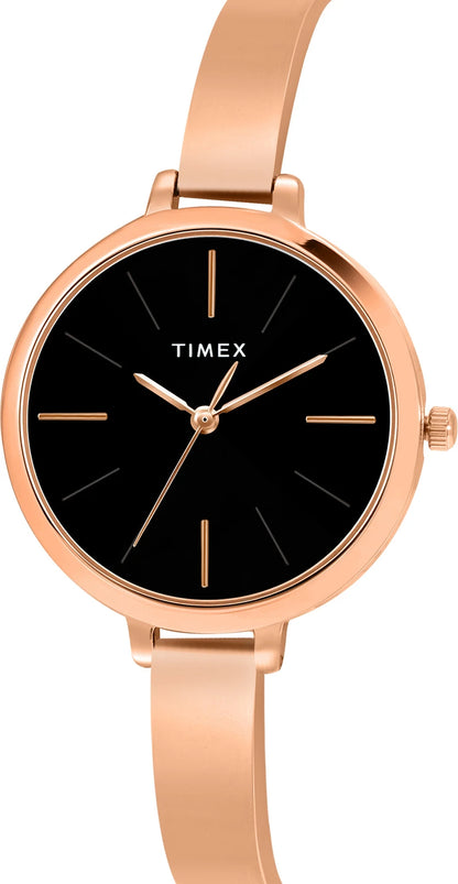TIMEX Trendline Round 34mm Black Dial Analog Watch  - For Women TWEL12805