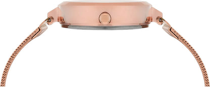 Timex Fashion Women's Mother of Pearl Dial Round Case 3 Hands Function Watch -TW000X220