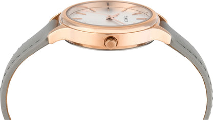 Timex Fashion Women Quartz Silver Dial Analog Leather Watch TWTL12104